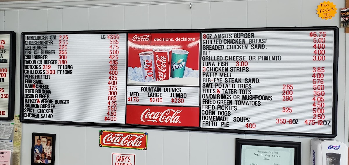 Menu Gary's Drive In-5